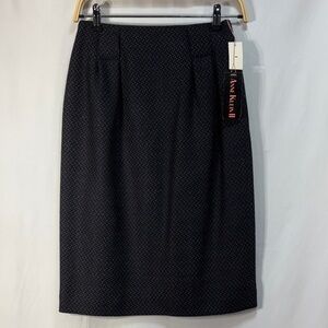 🦄 nwt vintage Anne Klein II navy and white Patterned Pencil Skirt